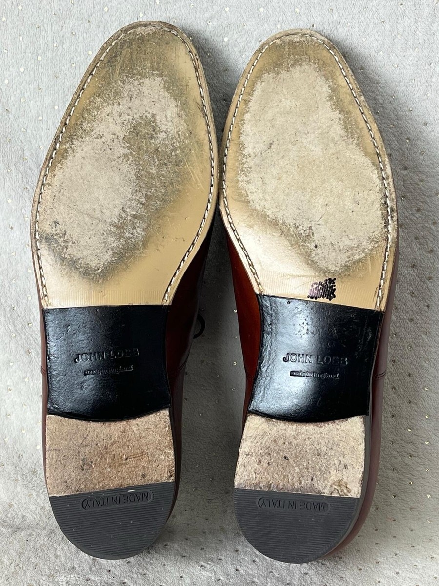 John Lobb Derby Calf Cap Toe Oxford Loafers Shoes Saddle US Size