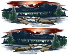 2 Rv Trailer Truck Mountain Scene Decals Graphics -930-3
