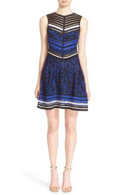 ROBERTO CAVALLI ANIMAL JACQUARD KNIT FIT FLARE DRESS sz 40/ US 4