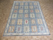 9 x 11'9 Hand Knotted Gray Garden Design Peshawar Oriental Rug G12616