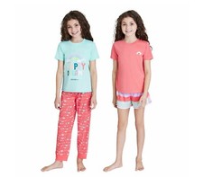 Eddie Bauer Youth 4-piece Pajama Set Adventure Awaits, M 10/12, Orange Color