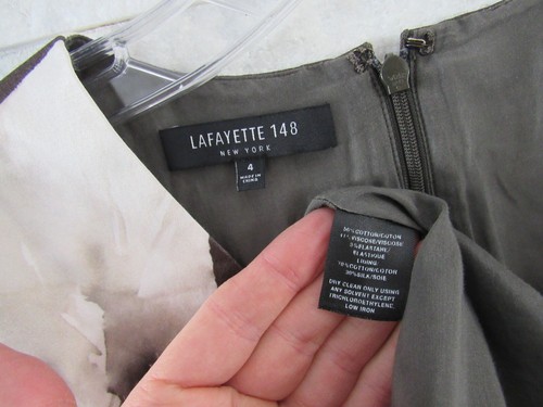 Lafayette 148 Brown Ivory Floral Cotton Viscose Pleated Fit & Flare Dress 4 - Picture 5 of 6