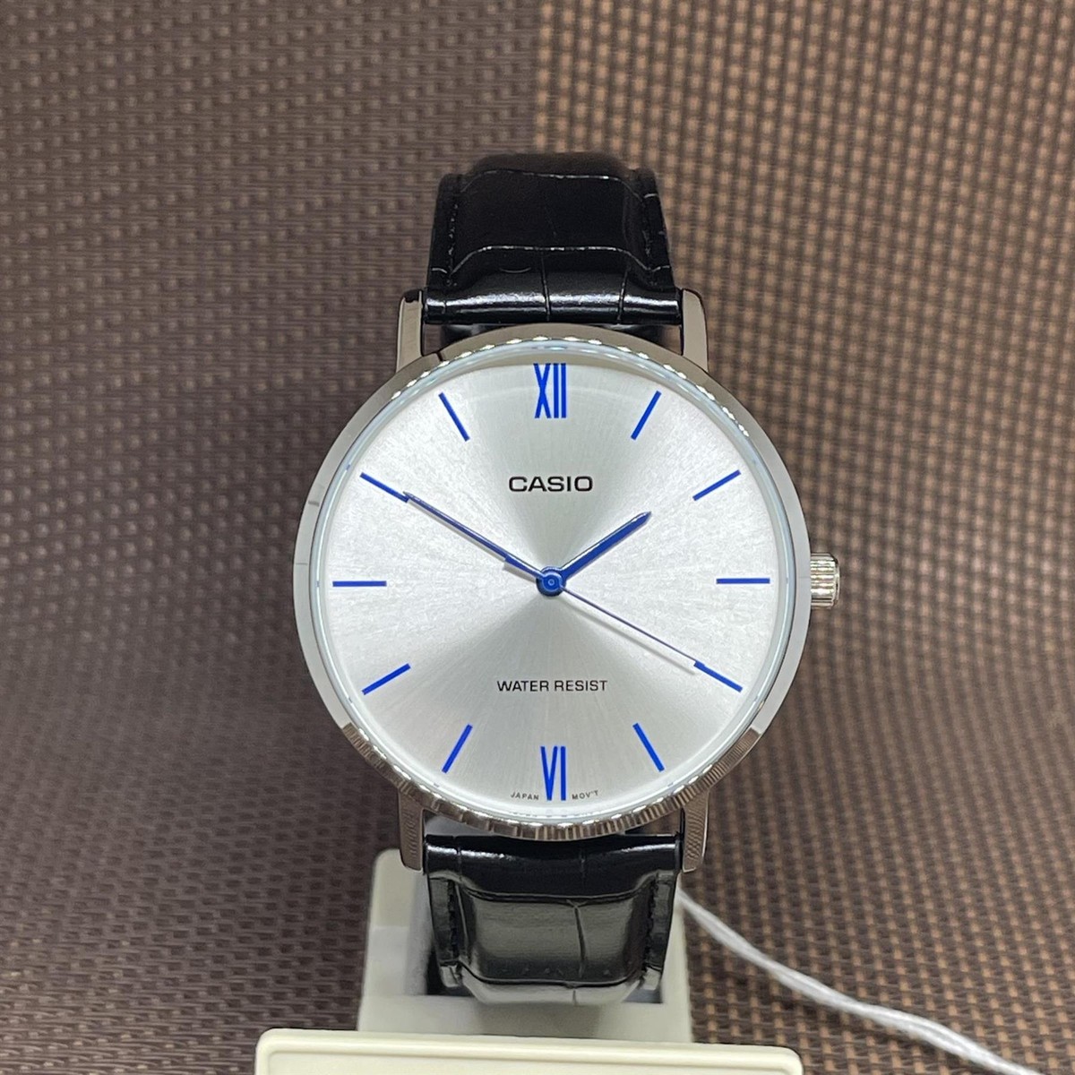Casio MTP-VT01L-7B1 Analog Silver Dial Black Leather Men's Casual