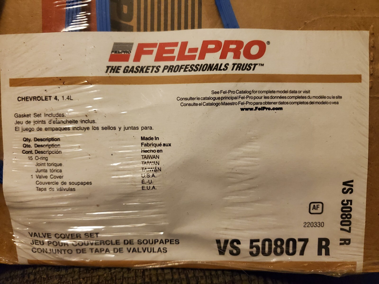 Engine Valve Cover Gasket Set FelPro VS 50807 R for sale online eBay