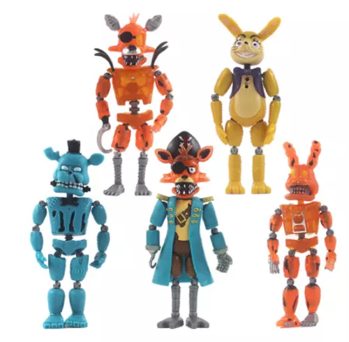 New 5Pcs FNAF Anime figure with light Five Nights Game Pvc Action