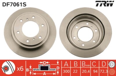 TRW DF7061S Bremsscheibe für MITSUBISHI