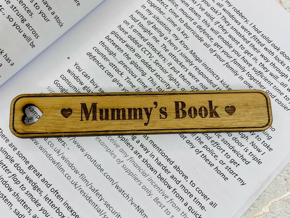 LITTLE GIFTS WITH LOVE Personalised Wooden Bookmark Birthday, Christmas, Teachers Gift Mum, Dad Gifts