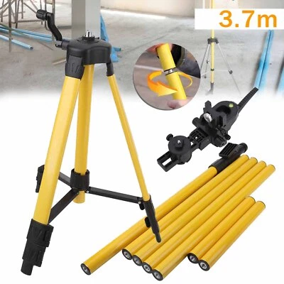 YI-AUTOPARTS® Asta telescopica laser LP36 con supporti/treppiede | supporto telescopico laser 3,7 m DHL