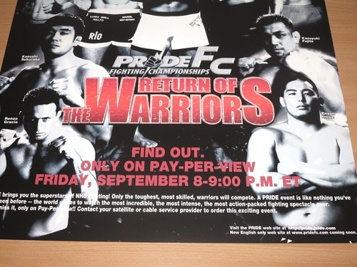 Pride Fc 10 Poster Renzo Gracie Vitor Belfort Mark Kerr Kazushi Sakuraba Ufc Mma Ebay