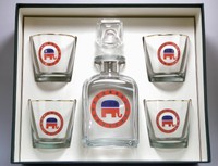 Richard E. Bishop 5-piece Republican Decanter Set on sale Richard E. Bishop 5-piece Republican Decanter Set on sale