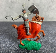 Timpo Toys - Mounted Silver Knight Figure - Medieval Calvary - Made in England