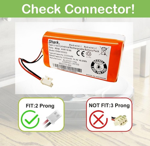 Genuine Li-ion Battery Replacement for Shark Robot Vacuum Cleaner 14.4v 3350mAh - Picture 2 of 6