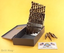 29 Pc Cobalt Drill Bit Set M42 Step Drill Set Lifetime Warranty Drill Hog USA