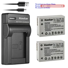 Kastar Battery Slim USB Charger for Canon NB-10L CB-2LC Canon PowerShot SX60 HS