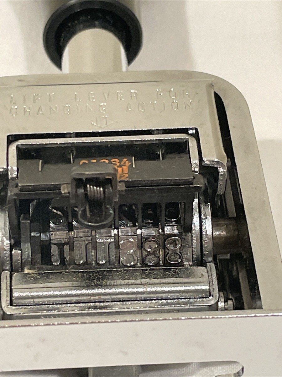 NOS Vintage Ectan Model 188 Automatic Numbering Machine 6