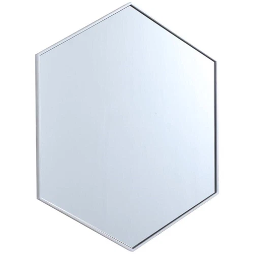 Elegant Decor Eternity 35" x 41" Hexagonal Metal Frame Mirror in Silver - Picture 3 of 13