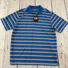 NEW Nike Golf Tour Performance Striped Short Sleeve Golf Polo Shirt Men's L Blue