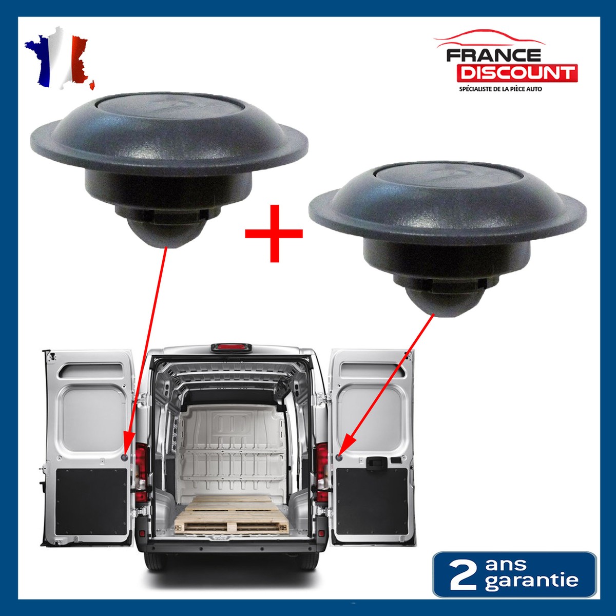 Lot De 2 Boutons Poussoirs Pour Ouverture Porte Arrière Ducato Jumper Boxer - Réf KC01406 PARTSLINE