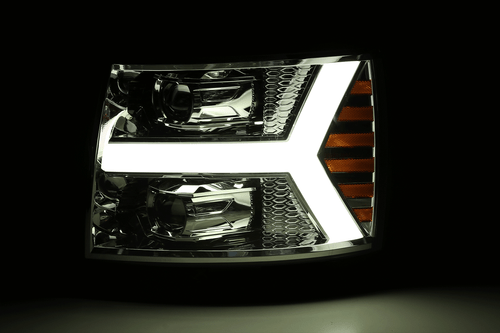 Fit 07-13 Chevy Silverado Polished Black Sequential Signal Projector Headlights - Picture 8 of 8