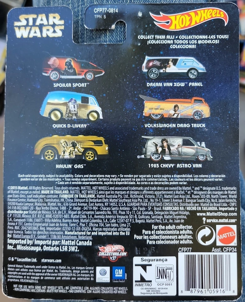 Hot Wheels Pop Culture 1/64 Real Riders 2015 Star Wars Quick D-Livery Van L25 Foto 2 de 2