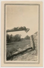 SEXY SWIMSUIT WOMAN SLEEPING on COUNTRY DIVING BOARD vtg 1920's VOYEUR photo