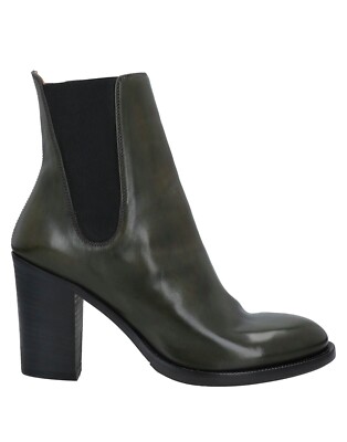 NIB Alberto Fasciani Women's ''54040'' Leather Heeled Ankle Boots Green Sz 40 10