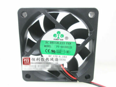 Ventilateur De Boîtier PC 60x60x15mm - POWERYEAR PY-6015M12S - 12V, 0.15A - 2 Fils
