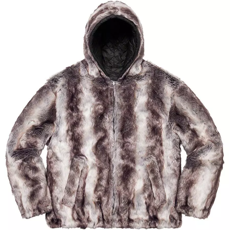 Faux Fur Reversible Hooded Jacket