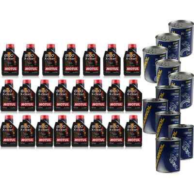 23L Motoröl Motul 8100 X-clean 5W-40 5xMotor Doctor+Motor Flush
