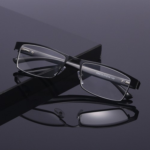 1er Pack Herren Lesebrille rechteckig Metallgestell Federscharnier Lesebrille schwarz - Bild 3 von 9
