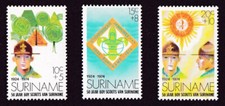 Suriname #B208-B210, 1974 Boy Scouts,  set of 3, MNH condition-40th Anniversary