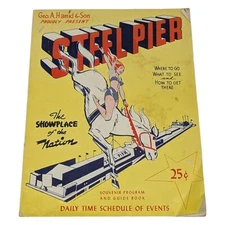 VINTAGE 1957 STEEL PIER ATLANTIC CITY N.J. SOUVENIR SCHEDULE PROGRAM