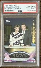 2011 TOPPS AMERICAN PIE WHEEL OF FORTUNE PAT SAJAK VANNA WHITE SIGNED PSA DNA
