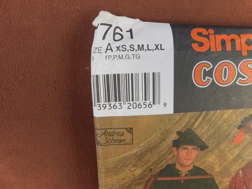 Simplicity Mens or Teen Boys Costumes Sizes XS-XL Uncut Pattern 206569 - Picture 3 of 3