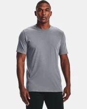 Under Armour Short Sleeve Shirt Men's S M L Gray 1360693 T-Shirt Cotton/Poly