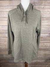 Columbia Large Hooded Sweatshirt Green Snap Long Sleeve Top