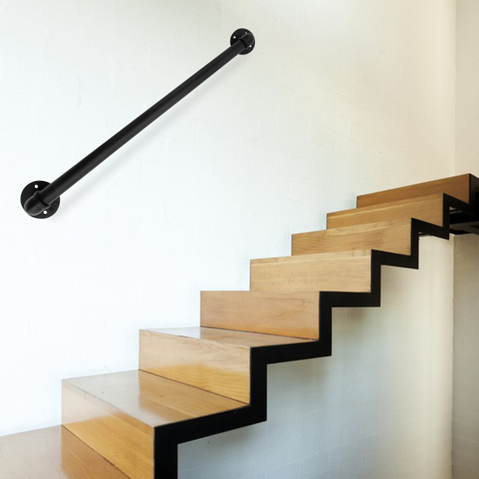 3Ft Wall-Mounted Metal Handrail for Indoor and Outdoor Stair Safety
