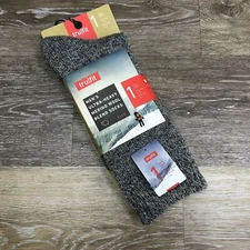 NEW TRU FIT Long Crew Gray Ultra-Heavy Merino Wool Blend Socks Men's Size 10-15