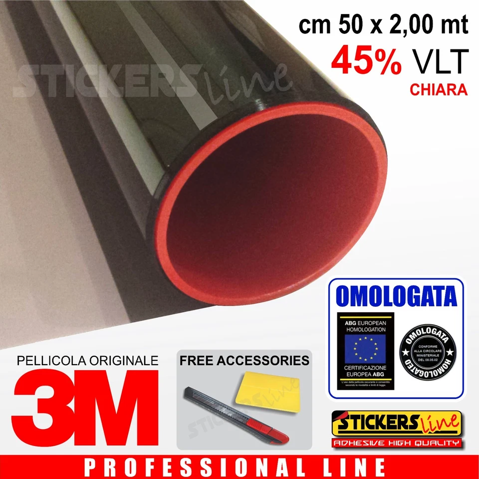 Pellicola Oscurante Vetri Auto Black Shade 3M™ BS 45% CHIARA omologata cm 50x200