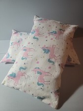 UNICORN Two Toddler Pillow. 100 Cotton Flannel. Hipo-allergenic Stuffing.