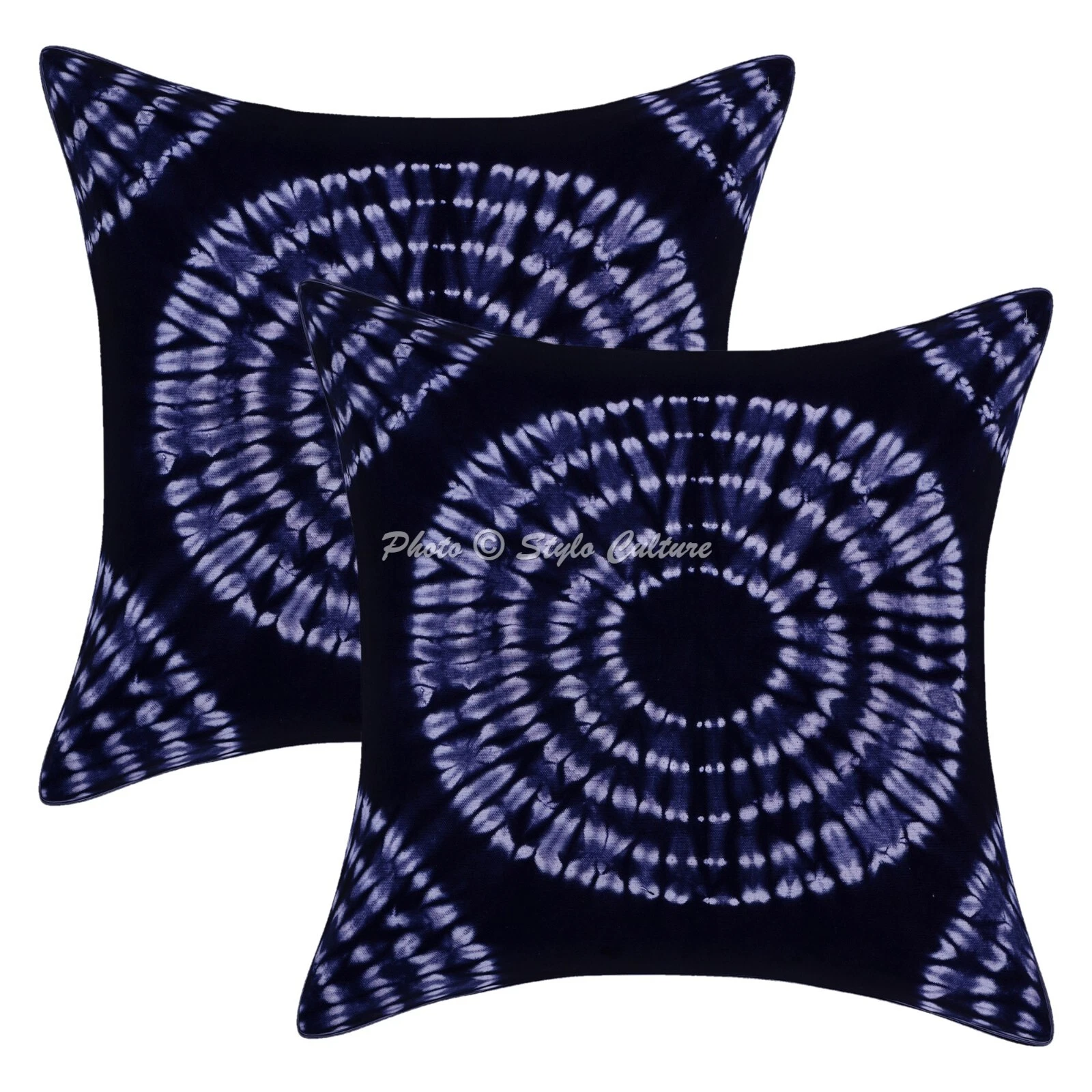 Home Decor 20 x 20 in Cushion Cover Shibori Tie Dye Pillow Case