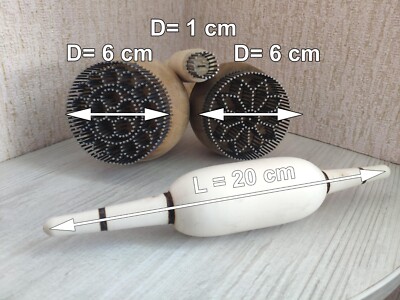 Set of 4 Unique Bread Stamps   Uzbek Traditional Baking Tools + rolling pin #3