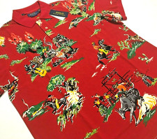 Polo Ralph Lauren VTG Western Cowboy Rodeo Camping Outdoors Ranch Barn Shirt Red