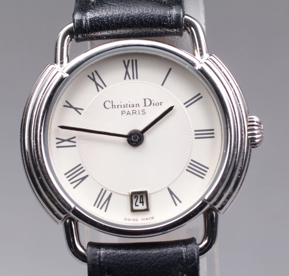 [Presque comme neuve] Montre Femme Christian Dior D56 120 Cadran Romain Rond Blanc 