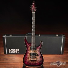 Esp Horizon Nt Ctm Burled Maple Top Guitar W/ Case – See Thru Red Burst