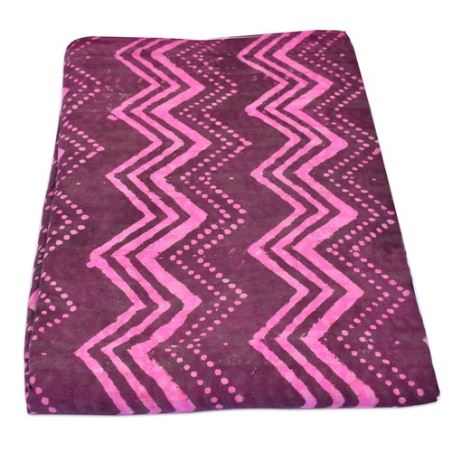 10 Yard Zig Zag Hand Block Printed Purple Cotton Running Garment Material Fabric - Picture 5 of 5