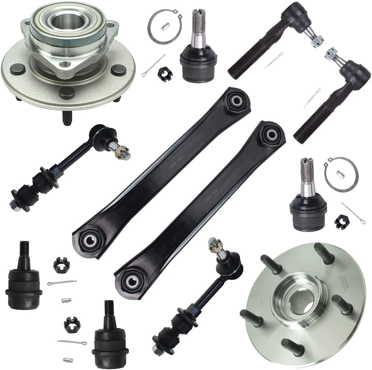 17PC FRONT UPPER Control Arms Wheel Hub Bearing for 2000-2001 Dodge Ram