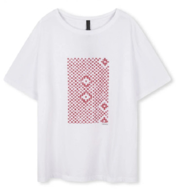 10 DAYS - Oversized T-Shirt Artwork Aus Baumwolle In Weiß & Rot Größe L 40 - Neu