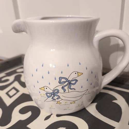 Anchor Hocking Farm Country 6 Inch Pitcher 1980's Vintage Farm Scene