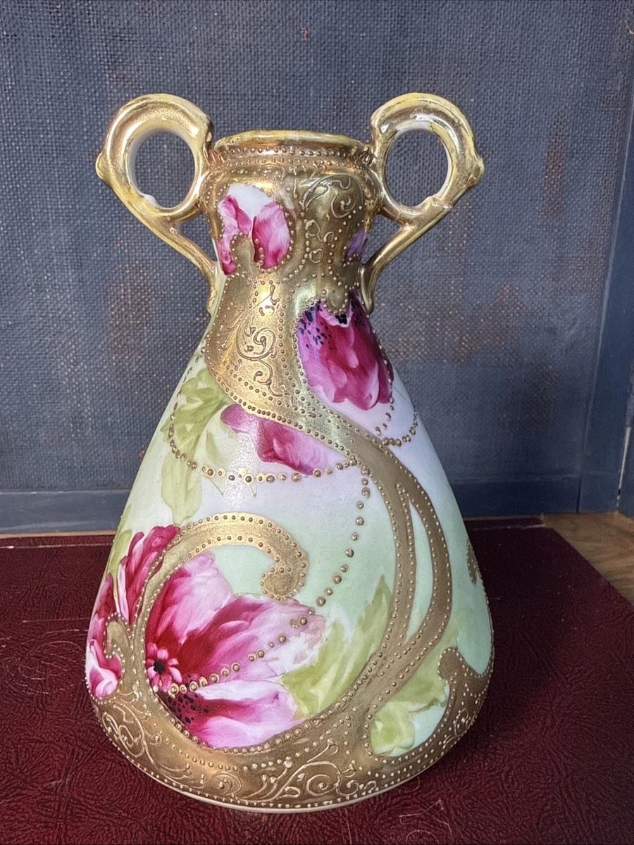金色日本古董花瓶| eBay